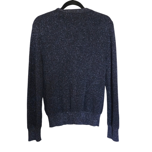 NWT J. Crew Button-Up Cardigan, Midnight Blue with Metallic Threads, Large - Picture 5 of 5